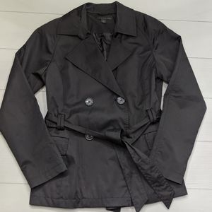 Express Design Studio Women's Black Rain Jacket Buttons/Tie Size Medium M